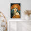 "Elegance Fashion Orange Polka Dot Hat Lady Portrait Girl's Art", reproduction d'art sur toile encadrée-107907460-107907467