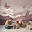 Papier peint Pastel Mountains Butterflies Misty Clouds-126556800-126556804