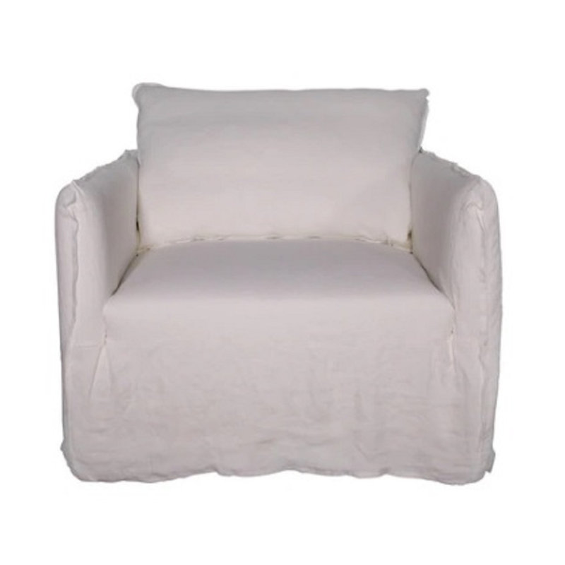 Linen Swivel Slipcovered Armchair
