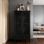 Grande armoire de rangement rustique avec tiroir et portes en bois sculpté, pieds en bois massif pour une organisation multi-pièces et un style intemporel.-627794766