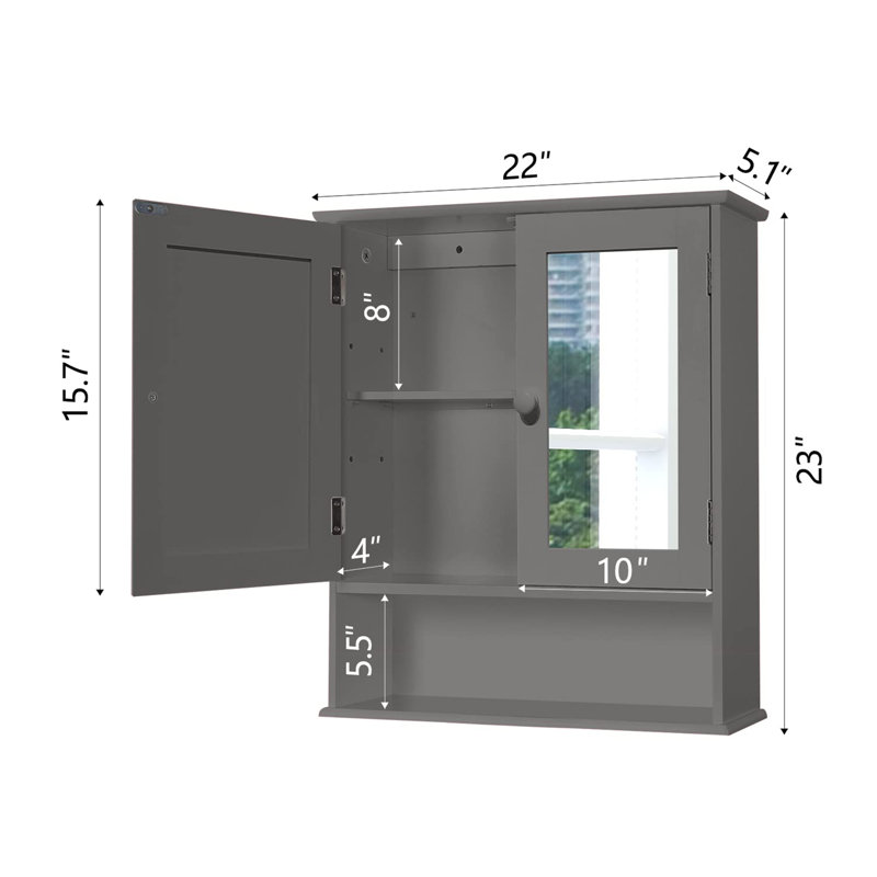 Tiare Bathroom Cabinet, Gray