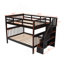 Lit superposé en escalier avec rangement et garde-corps pour chambre à coucher, dortoir, espresso