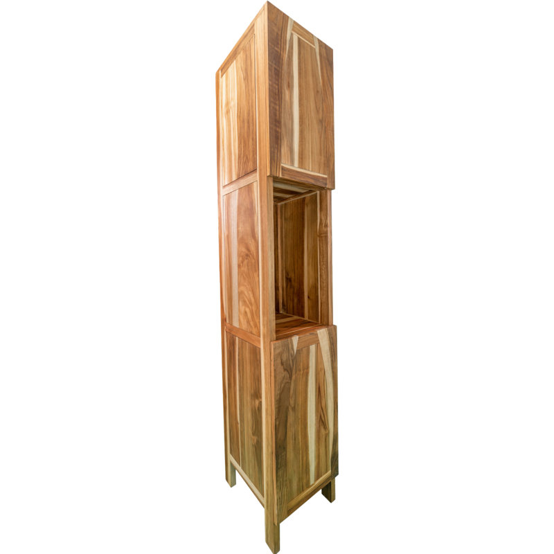 Earthy Teak 79" Tall Linen Cabinet with Adjustable Shelving