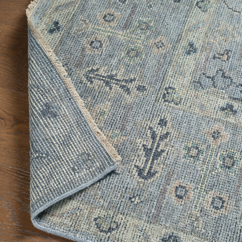 Jaipur Living Nysa RHA11 Handknotted Floral Blue and Green Area Rug (12'x15'), Rectangle 13' x 18'