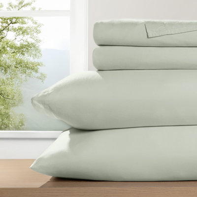 100% Cotton Percale Brushed & Washed 4 Piece Sheet Set