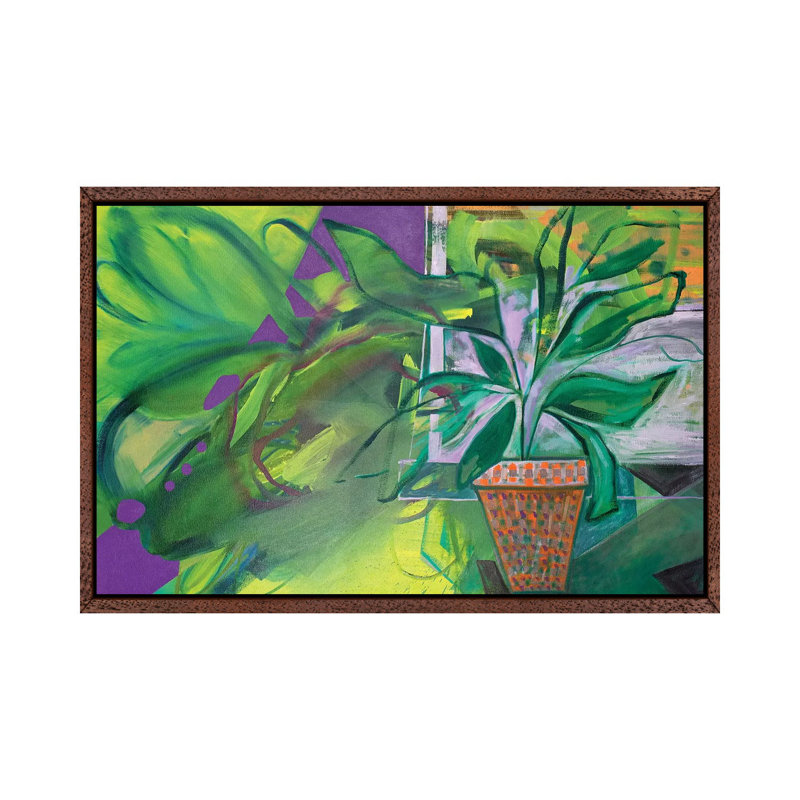 Potted Plant II 1 Piece Painting on Canvas, 66.04 cm H x 45.72 cm W, Classic Brown Wood Framed