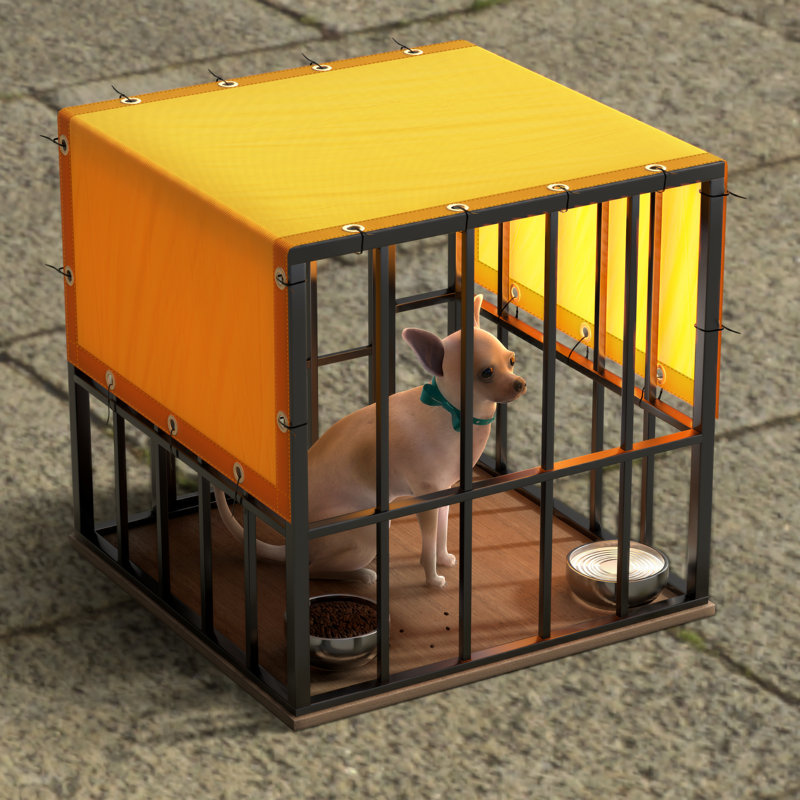Housse de chenil imperméable pour chien, Jaune, 6 pi x 10 pi