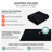 Solid Heathered Black Machine Washable Non-Slip Backing Area Rug-793089334