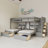 Solid Wood Full Over Twin & Twin Bunk Bed, Triple Bunk Bed With Drawers-1869653311