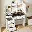 Coiffeuse de maquillage avec six tiroirs coulissants et miroir HD éclairé
