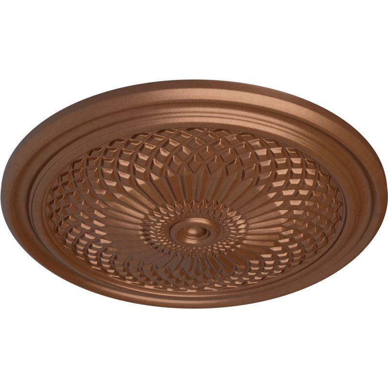 Médaillon de plafond Endurathane Trinity, DO 22 po x P 1 3/4 po (pour auvents jusqu'à 3 po), finition cuivre poli peint à la main