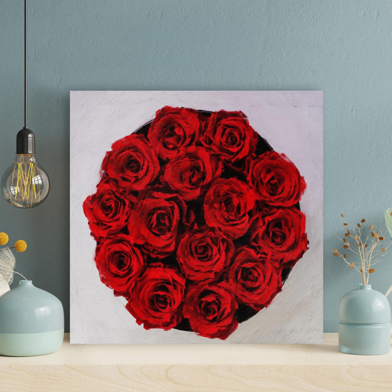 Red Roses - 1 pièce, impression sur toile tendue, H 32 po x l 32 po