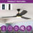 Mercer41 56 Inch Gold Ceiling Fan With Light 3-Blade Modern Smart Reversible Ceiling Fan-896544179
