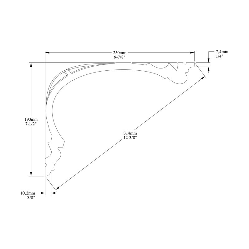 9-7/8 in x 7-1/2 in x 78-3/4 in Primed White Plain Polyurethane Crown Moulding
