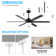 Hadeeqa 65'' Large Gold Indoor/Covered Outdoor Ceiling Fan with Light and Remote, 6 Plywood Blades, 6-Speed Quiet DC Motor, LED Tri-Color Temperature, Memory Function, Timer, 6''/12'' Downrods