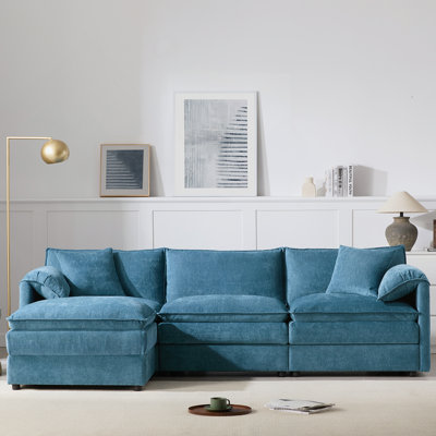 Canapé modulaire luxueux en chenille avec plusieurs conforts pour le salon