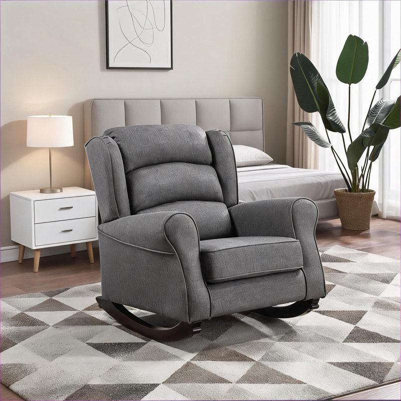 Chaise berçante en tissu