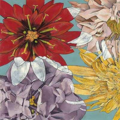 Flowers Float II by Jennifer Goldberger - Wrapped Canvas Painting