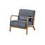 Fauteuil d'appoint 1 pièce gris foncé avec sangles et quincaillerie pour un look moderne en velours côtelé doux et moderne