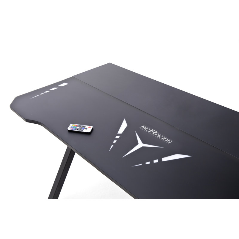 Glass Top Metal Base Computer Desk