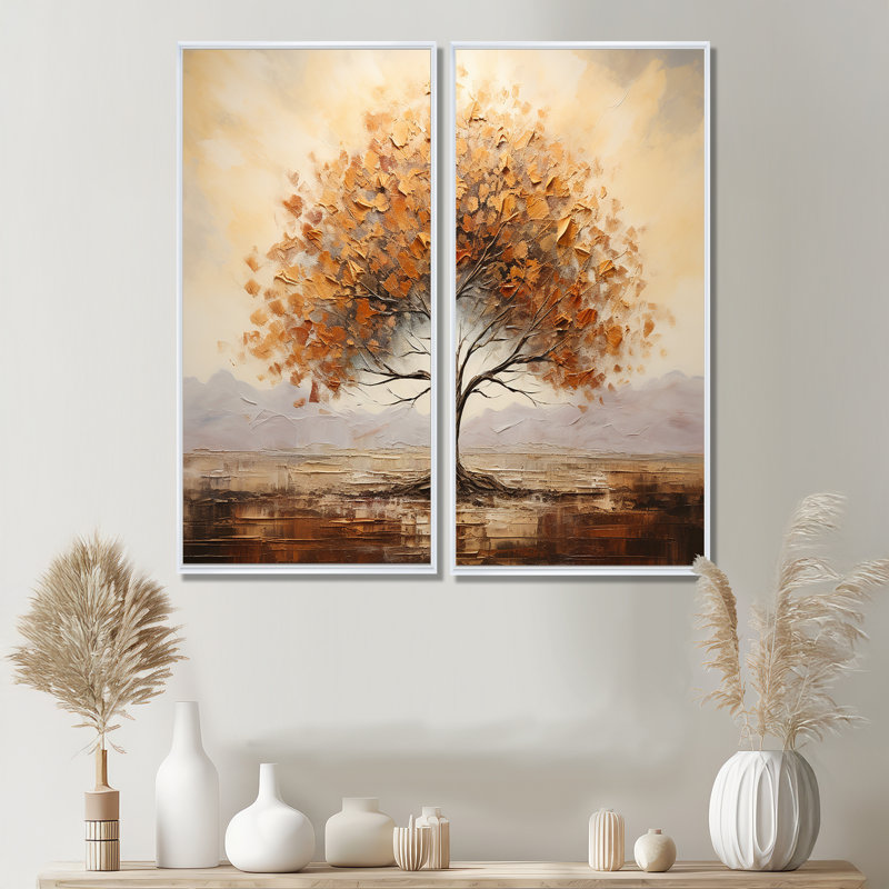 Arbre sauvage d'Afrique, art floral, art mural africain, 20" H x 24" W, Impression encadrée flottante, White