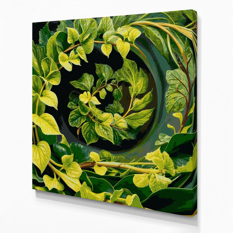 Art végétal sur toile vert légumes, H 12 po x l 12 po