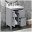 Meuble-lavabo moderne 24 po avec lavabo, meuble-lavabo avec deux tiroirs et porte, tablette réglable, bois massif et panneau de fibres à densité moyenne-1155655653