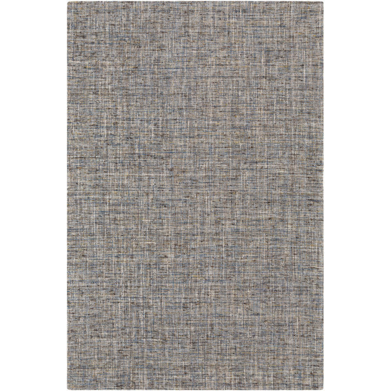 Hand Loomed Wool Geometric Area Rug, Rectangle 5' x 7'6"