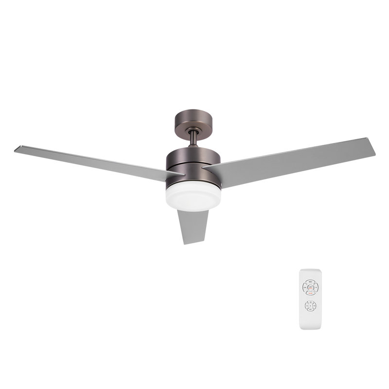 Ventilateur de plafond d'intérieur en nickel brossé 52 po Deserea avec lumière DEL et télécommande