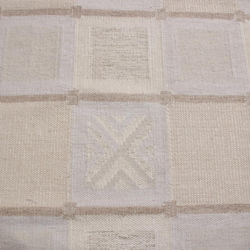 Rug & Kilim’S Scandinavian Cream Gray And Off-White Wool Rug, Rectangle 12' x 18'