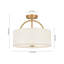 Transitional 2-Light Fabric Drum Shade Semi Flush Ceiling Light -1597503108