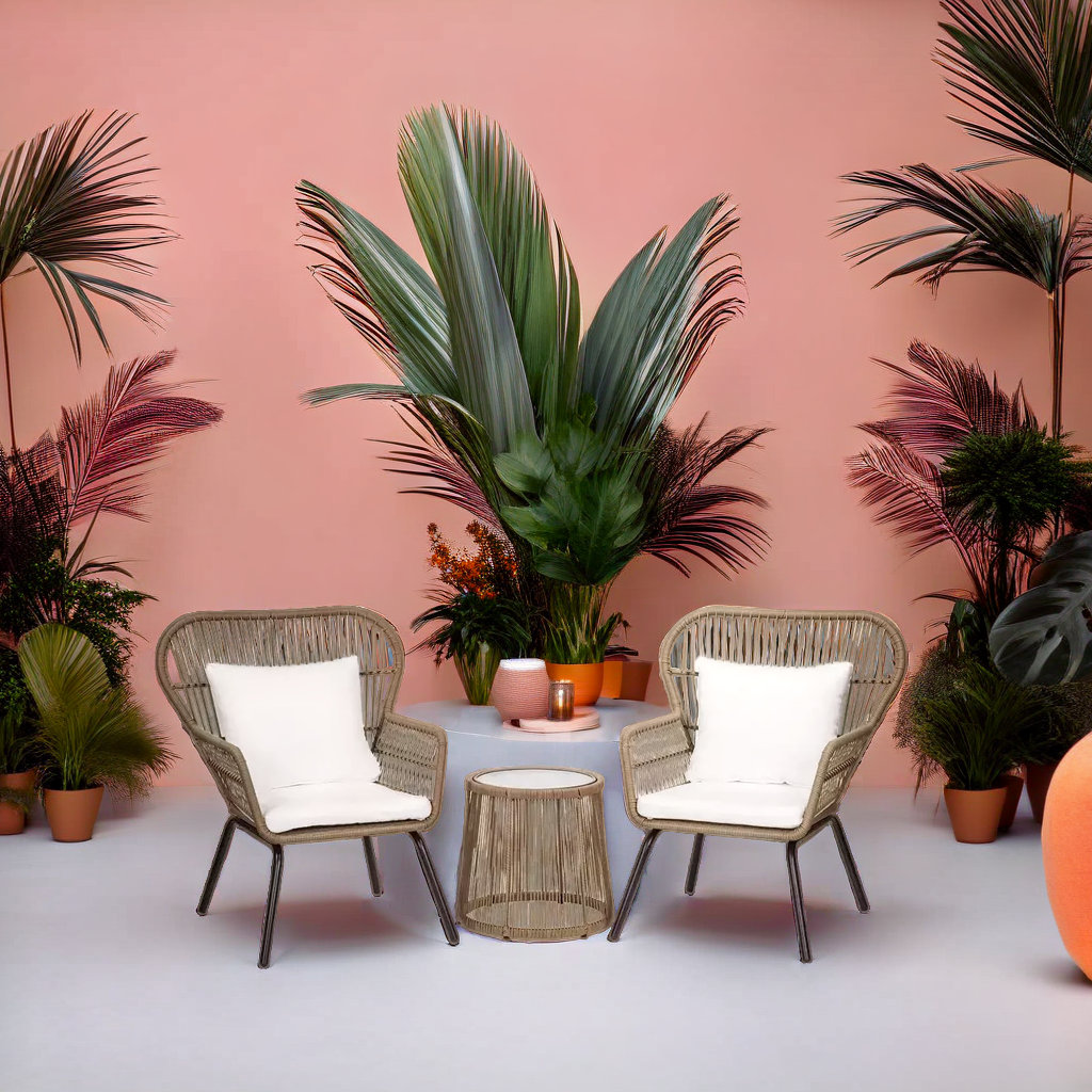 Bayou Breeze Winnie Cozy Retreat 3Piece Rattan Seating Ensemble with Cushions & Reviews Wayfair