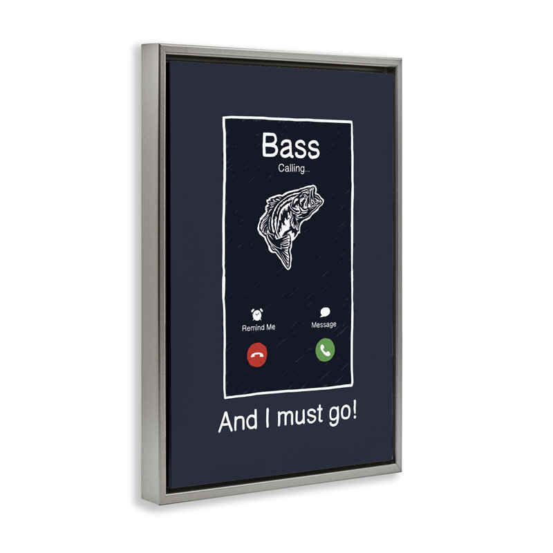 Cadre flottant Bass Is Calling Must Go, design par Jedco Brands, Inc., Cadre flottant orme Montalcino, H 25 po x l 17 po