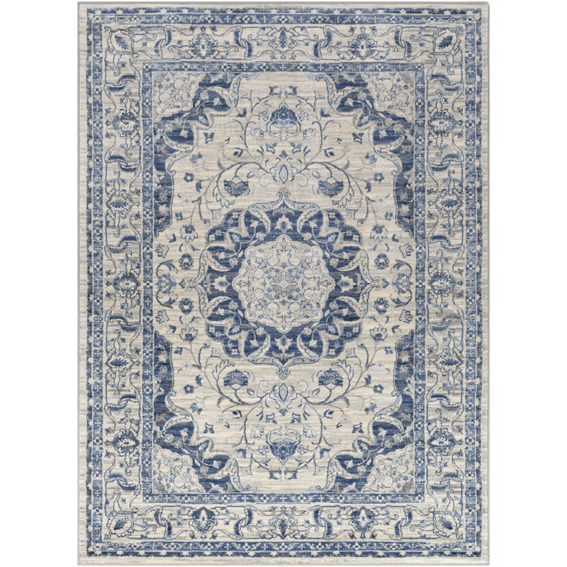 Tapis bleu / gris Swaney, Rectangle 2 pi x 3 pi