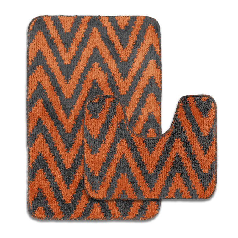 Sedric Polypropylene Plastic Non-Slip Bath Mat, Orange