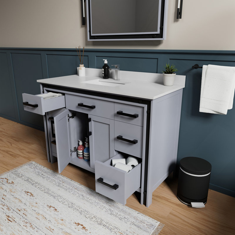 Meuble-lavabo gris foncé 48 po X P 22 po D