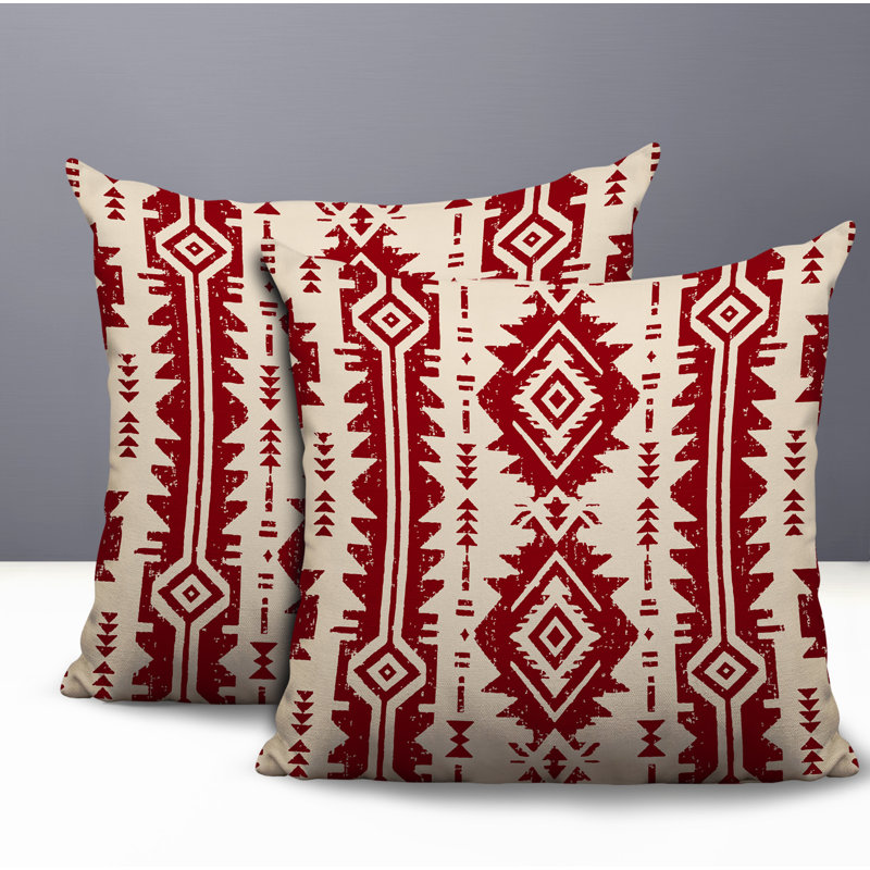 Oreiller réversible intérieur / extérieur Dakota, 18 x 18, Rouge
