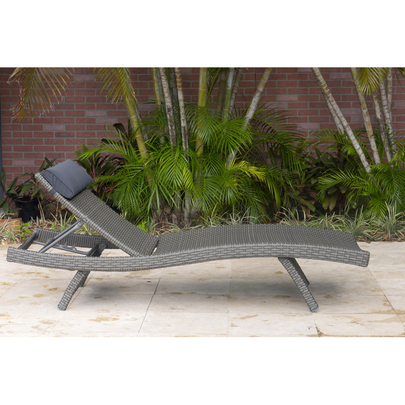 Ensemble de chaises longues inclinables 79 po avec coussins Alyisa, Structure grise / coussin gris