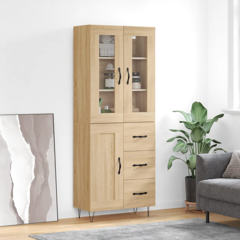 Rohando 3 Door Manufactured Wood Wardrobe, Sonoma Oak