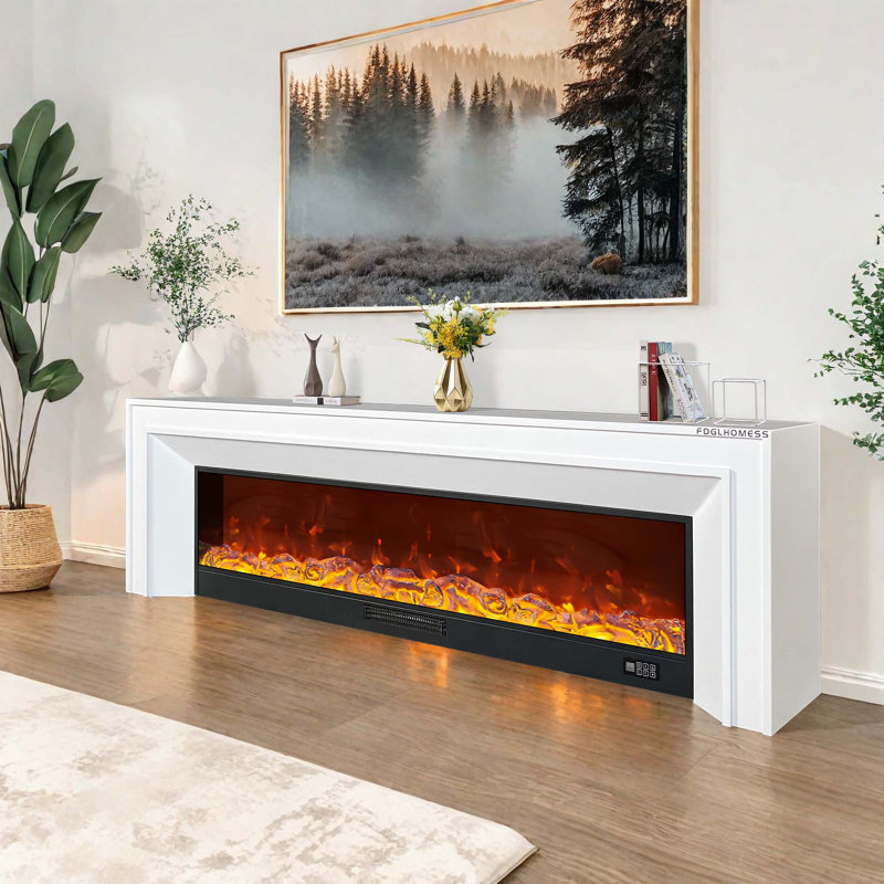  Vintage Fireplace Decorative Cabinet Simulated Fire Living Room Mantel