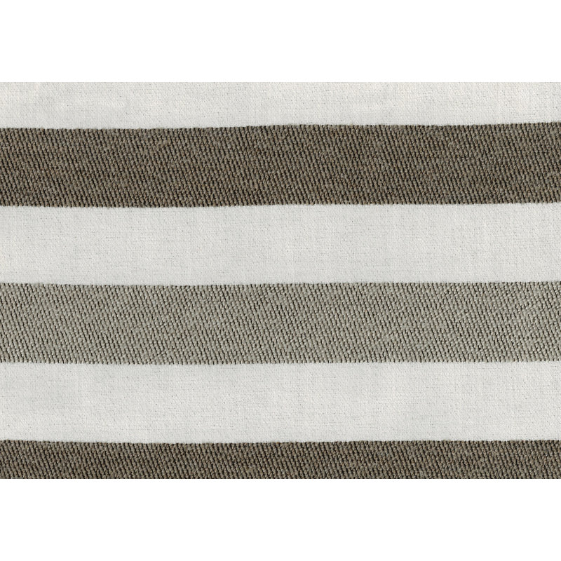 Repose-pieds capitonné moderne en jacquard, Tissu rayé brun / beige