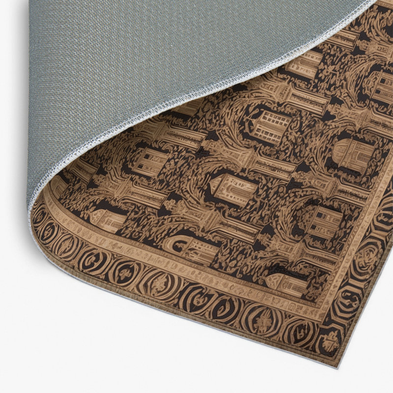 Tapis d'intérieur et d'extérieur brun français, Rectangulaire 2 pi x 3 pi