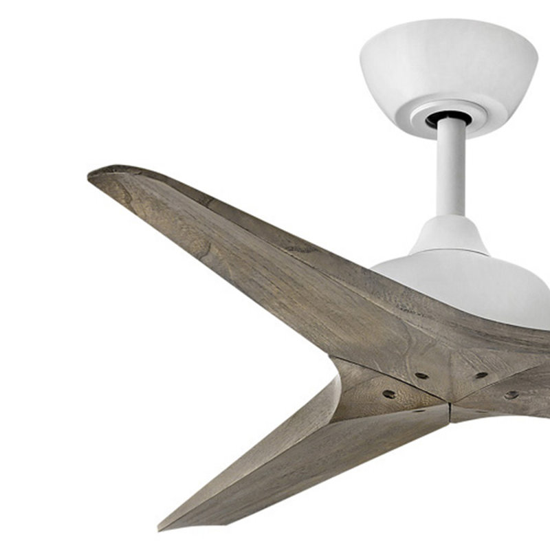Chisel 44" Fan, Weathered Wood, Matte White