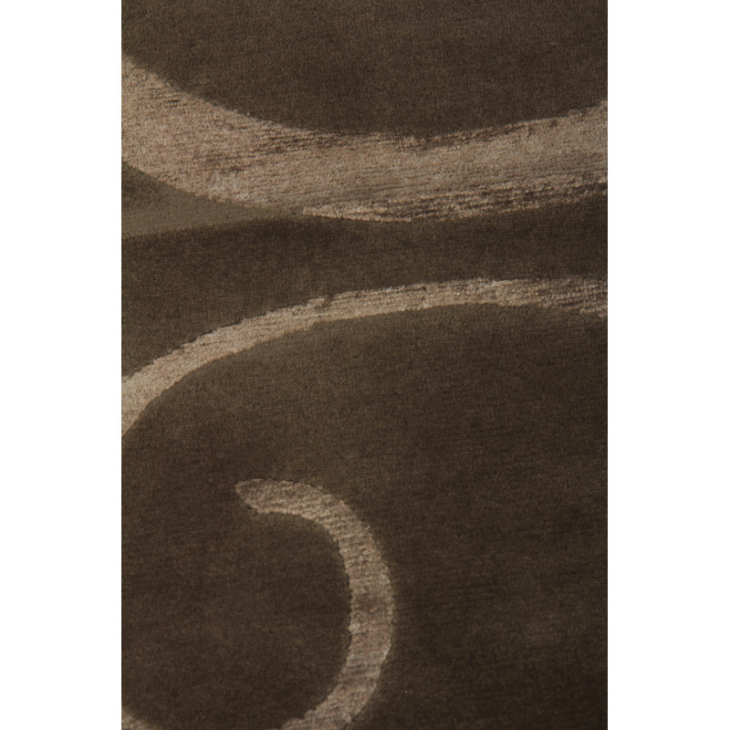 Super Tibetan Abstract Area Rug in Taupe/Beige, Rectangle 9' x 12'
