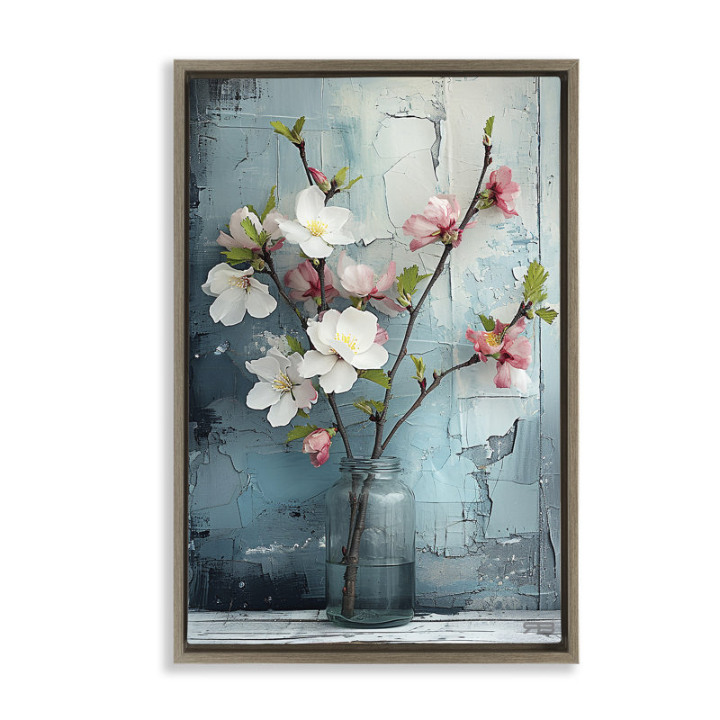 Toile flottante encadrée «Magnolia» par Roozbeh Bahramali, Cadre flottant orme Montalcino, H 31 po x l 21 po