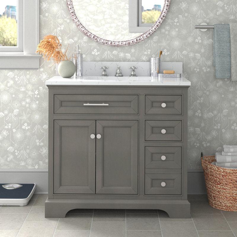 Ensemble de meuble-lavabo simple 36 po Currahee, Gris argenté