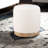 Elegant Ivory 16" Round Ottoman with Hidden Storage Compartment