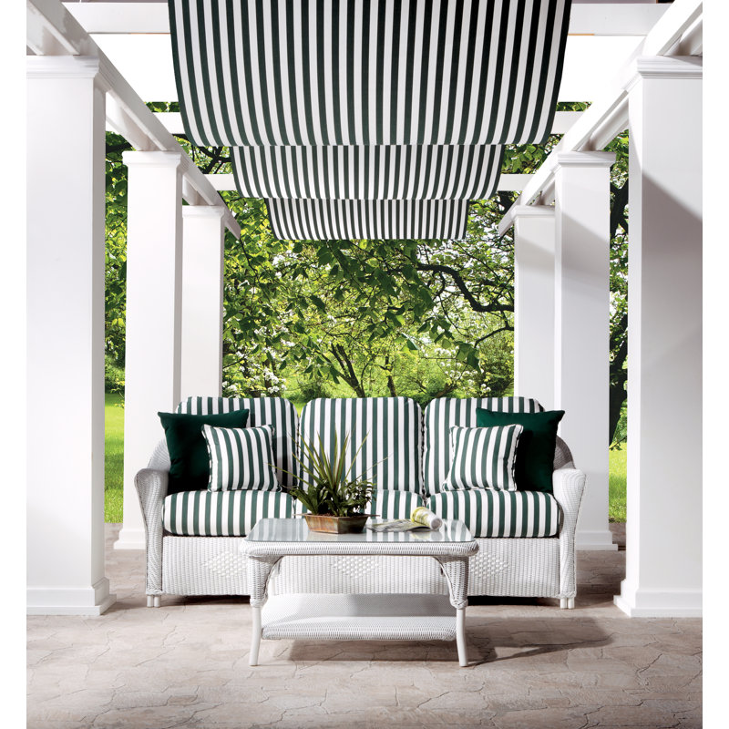 Reflections Outdoor 3 - Seat Patio Sofa, Matte White, Serena Floral Meadow