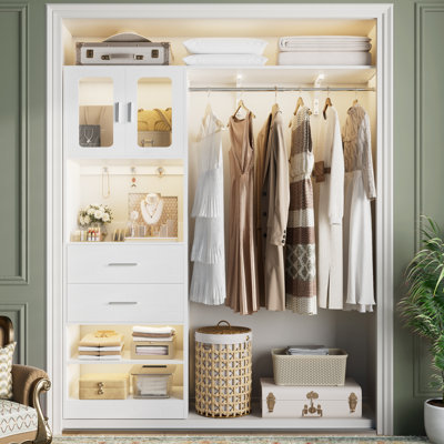 Système d'organisation 60 po avec porte d'armoire Visualize et tiroirs en bois