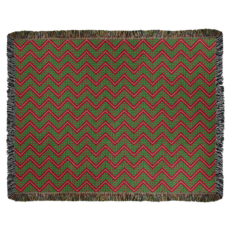 Hand Woven Throw Blanket, Brown/Green, 80" W x 60" L